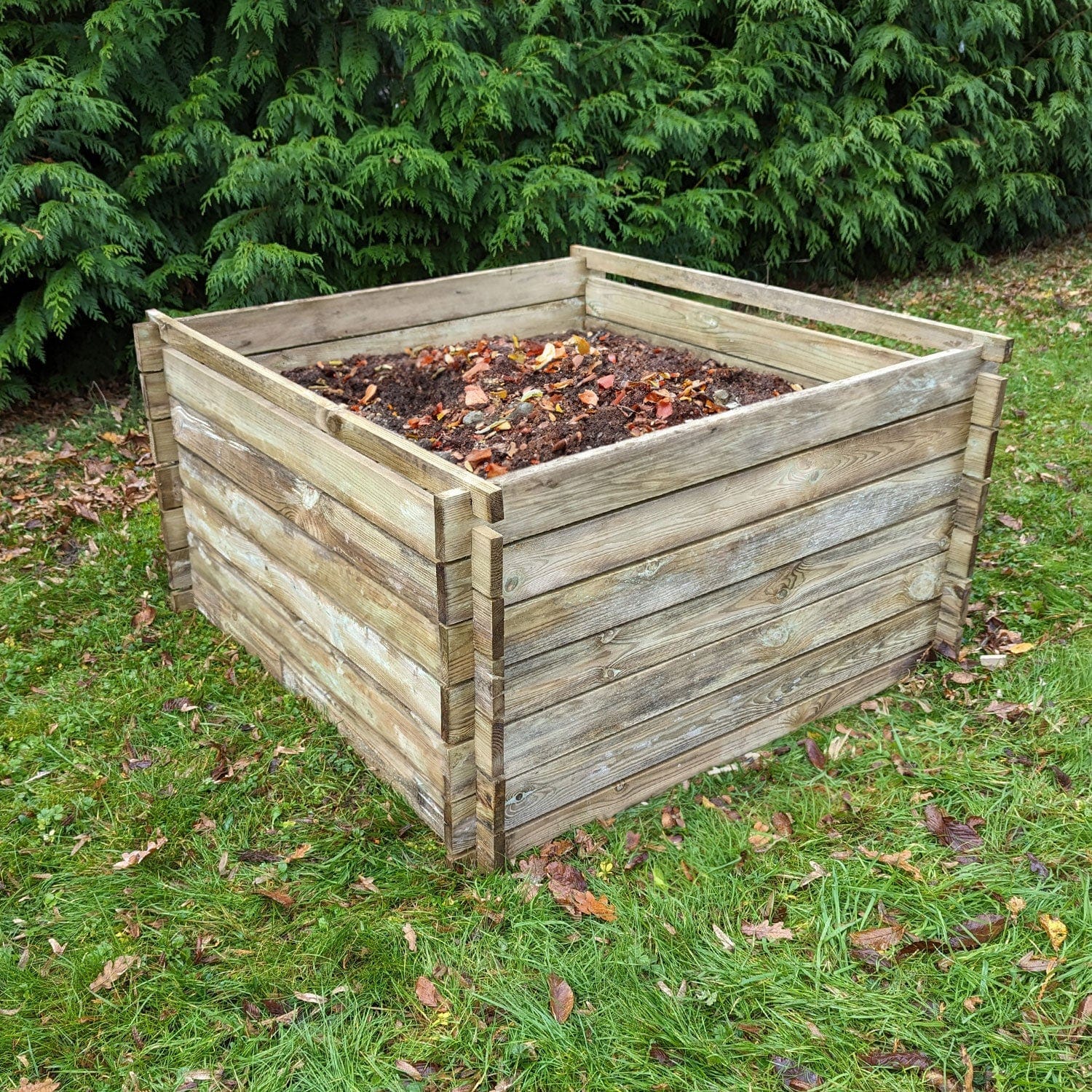 893 Litre Large Wooden Compost Bin – Slatted Airflow Composter